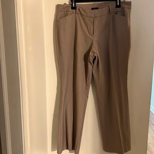 Tan dress pants. Ankle length